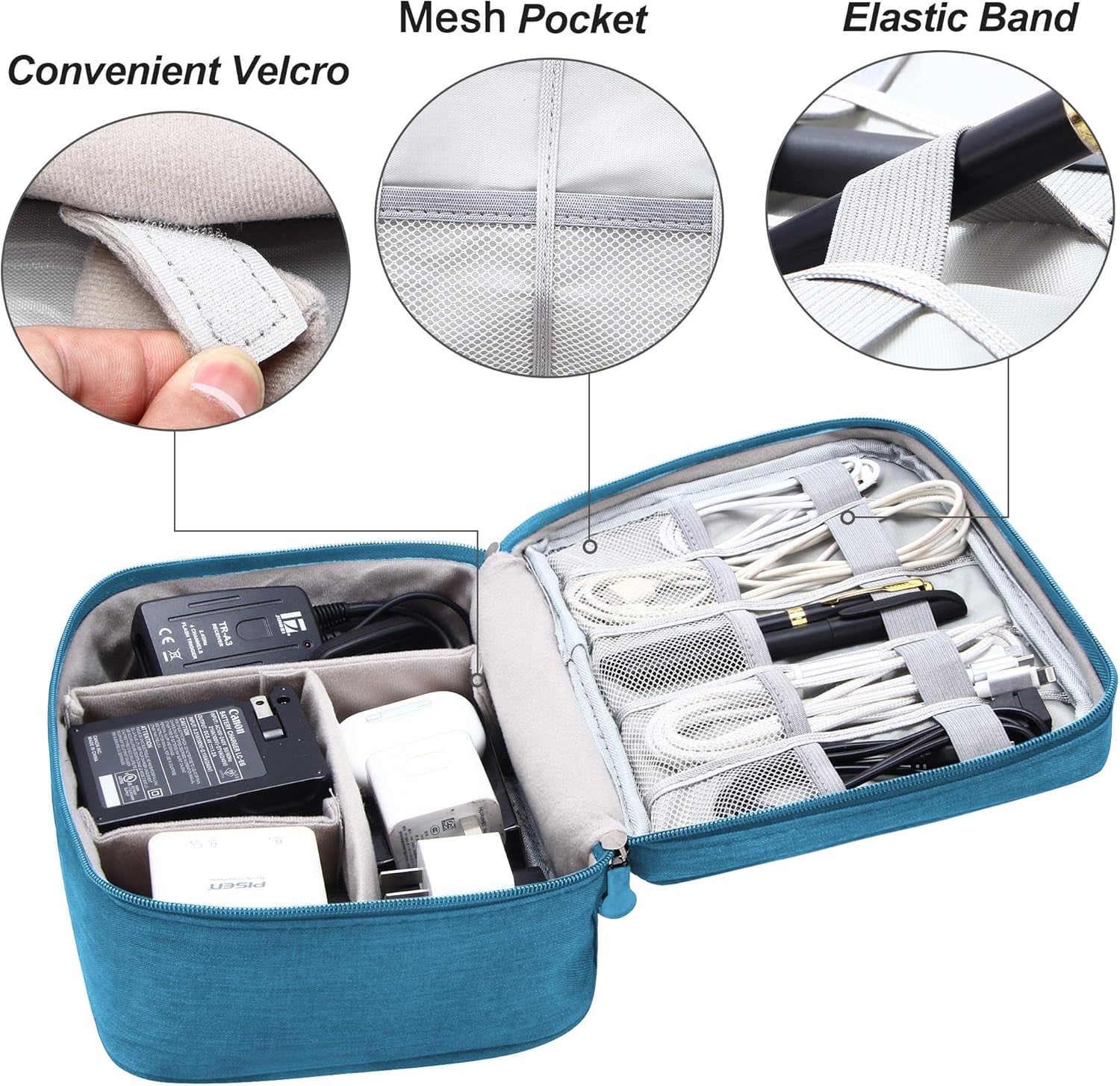 Electronics Organizer Travel Cable Organizer Bag for Electronics Accessories, Portable Tech Carring Large Storage Case for Charger, Cord, Power Bank, Hardware
