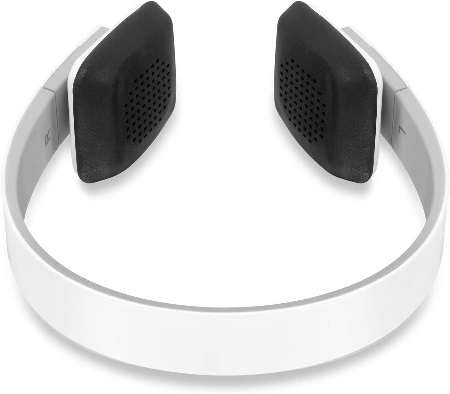 Bluetooth Wireless Headphones with Built-In Battery, Stream Audio from Iphone, Ipad, Smartphone, Tablet, PC, MAC, Laptop, White (ABH04F), Medium