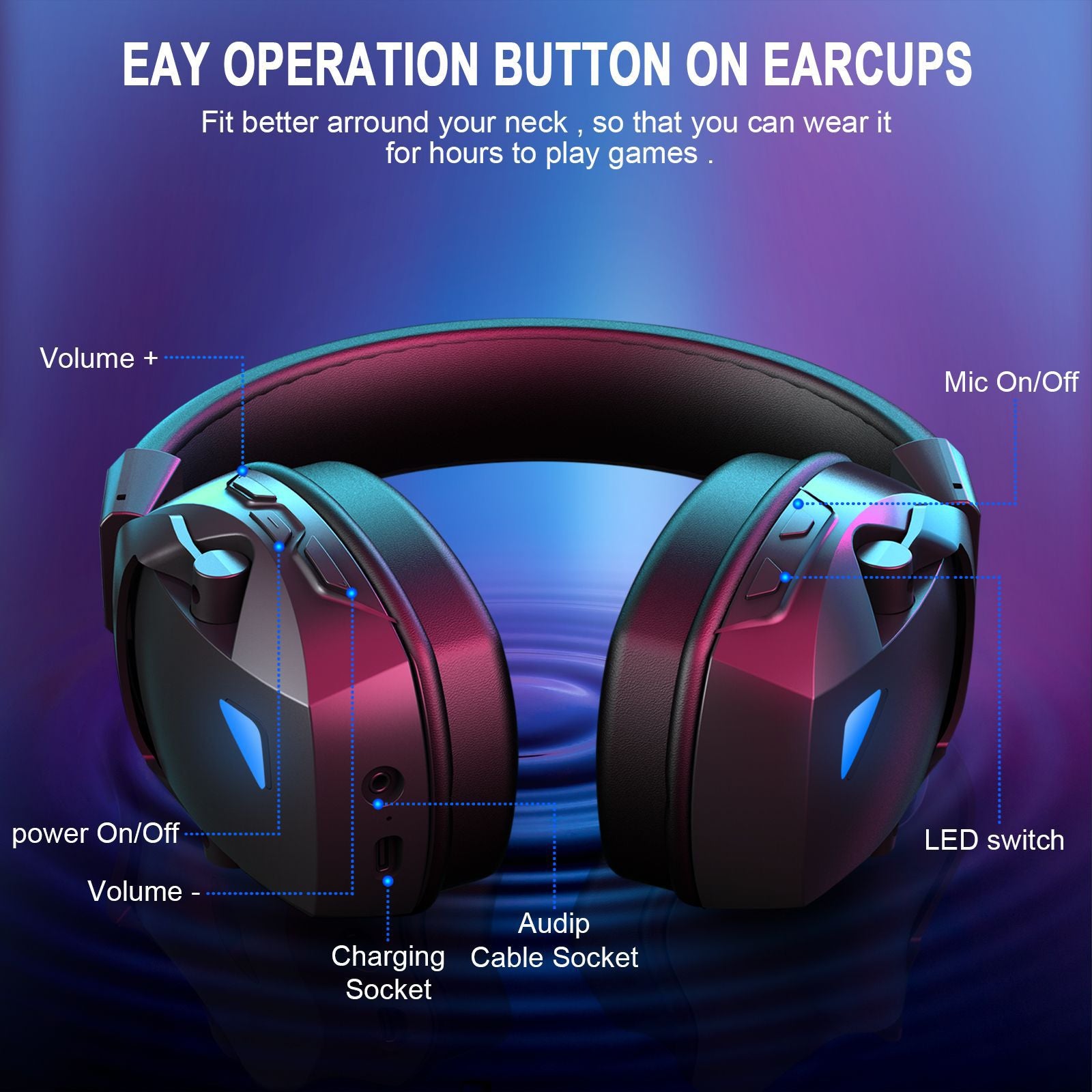 Bluetooth Headphones With Wireless Microphone