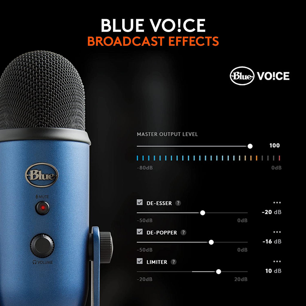 Creators Blue Yeti USB Microphone for Gaming, Streaming, Podcast, Youtube, Discord, PC, Studio Sound, Plug & Play-Midnight Blue