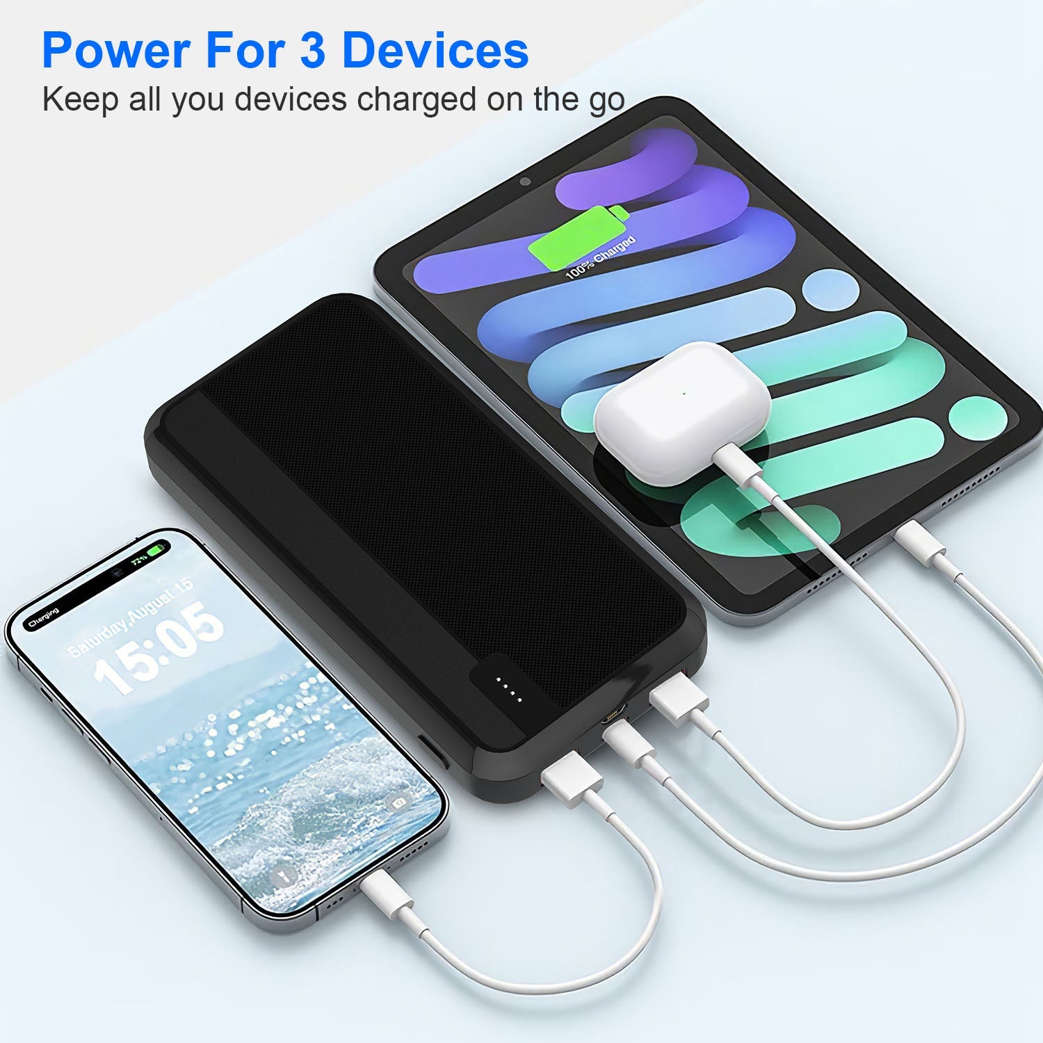 Fast Charger Portable Phone Charger With Type-C USB