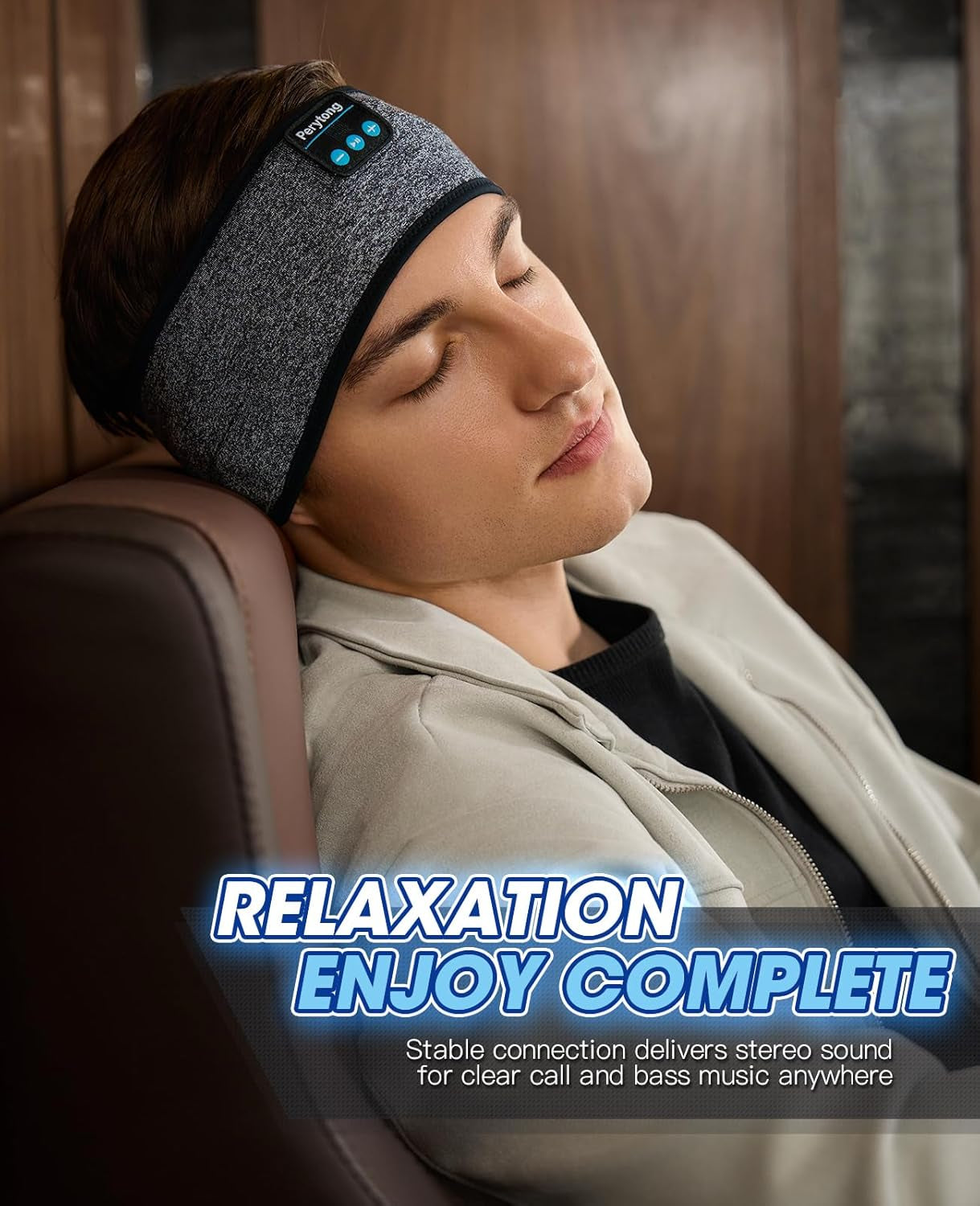 Bluetooth Sleep Headphones Headband with HD Speakers - Noise Cancelling, for Side Sleepers, Workout, Jogging, Yoga