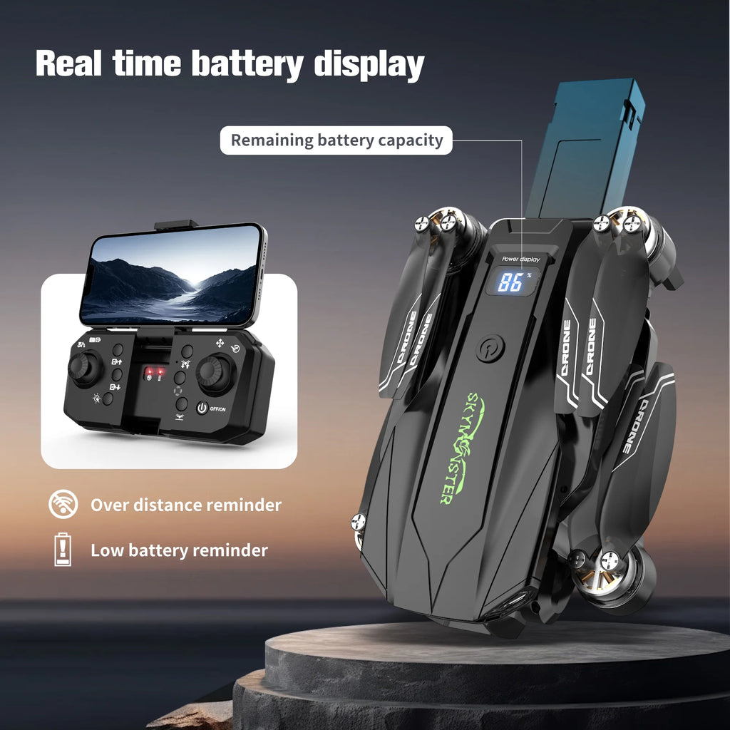 3PC Battery RC Drone 4K Professional Dual Camera 6CH Foldable Drone Obstacle Avoidance RC Quadcopter Helicopter Toys for Kids Boys
