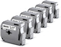 M-K231 Compatible Label Tape Replacement for Brother Ptouch M Tape M231 MK231 M-231 M-K231S 12Mm 0.47 Inch, for Brother Ptouch PT-M95 PT-85 PT-75 PT-65 Label Makers, Black on White, 6 Pack