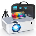 Wifi Bluetooth Projector, Portable Movie Projector Native 1080P for Home &Outdoor, Full HD Video Projector Compatible with Phone/Laptop/Pc/ TV Stick/Usb/Sd Card (Tripod Included)