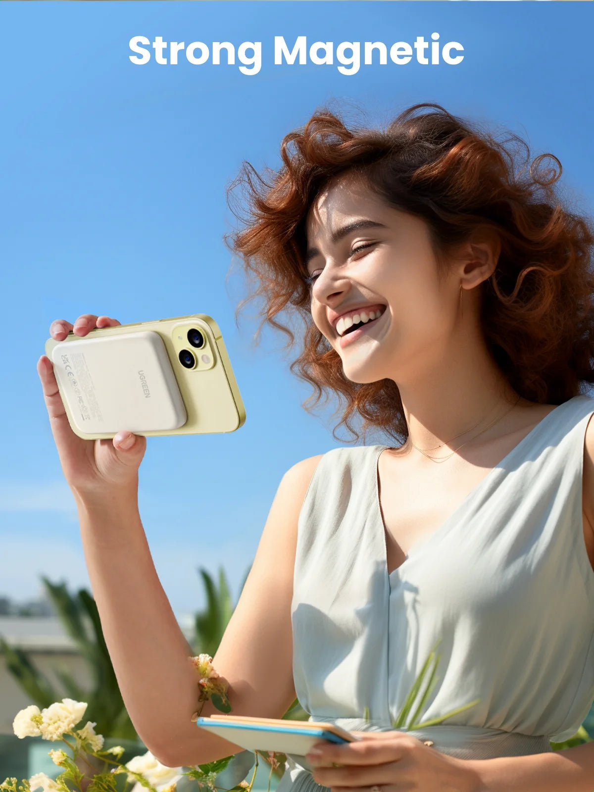 Power Bank for Iphone, 5000Mah Magnetic Charger with USB-C Cable, Compact and Portable