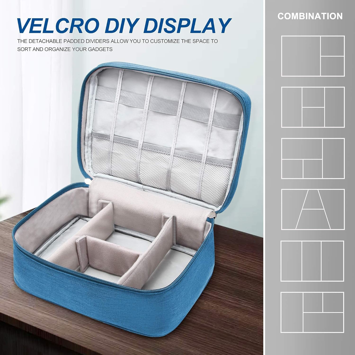 Electronics Organizer Travel Cable Organizer Bag for Electronics Accessories, Portable Tech Carring Large Storage Case for Charger, Cord, Power Bank, Hardware