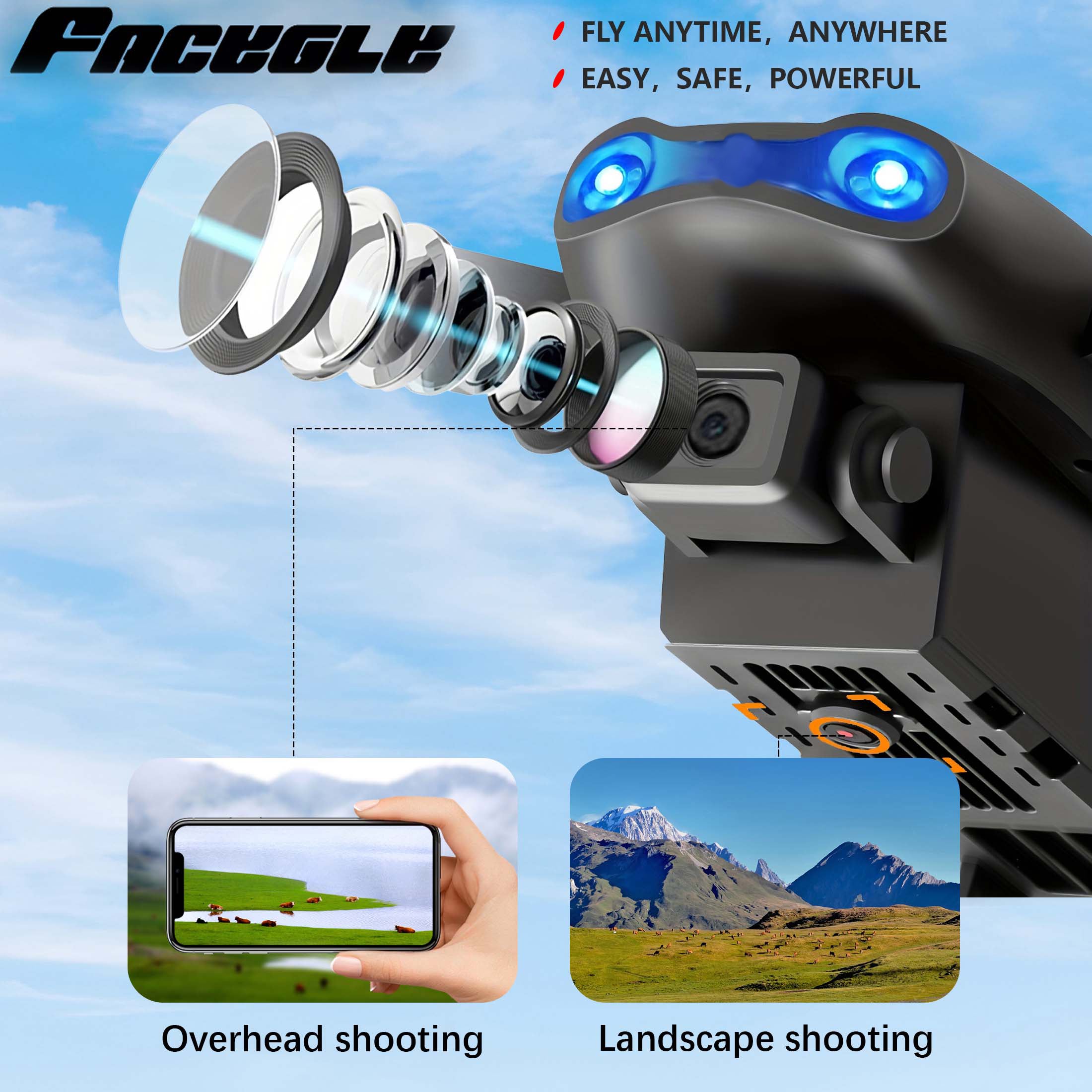 Drone Quadcopter Dual Camera w/ Remote Control