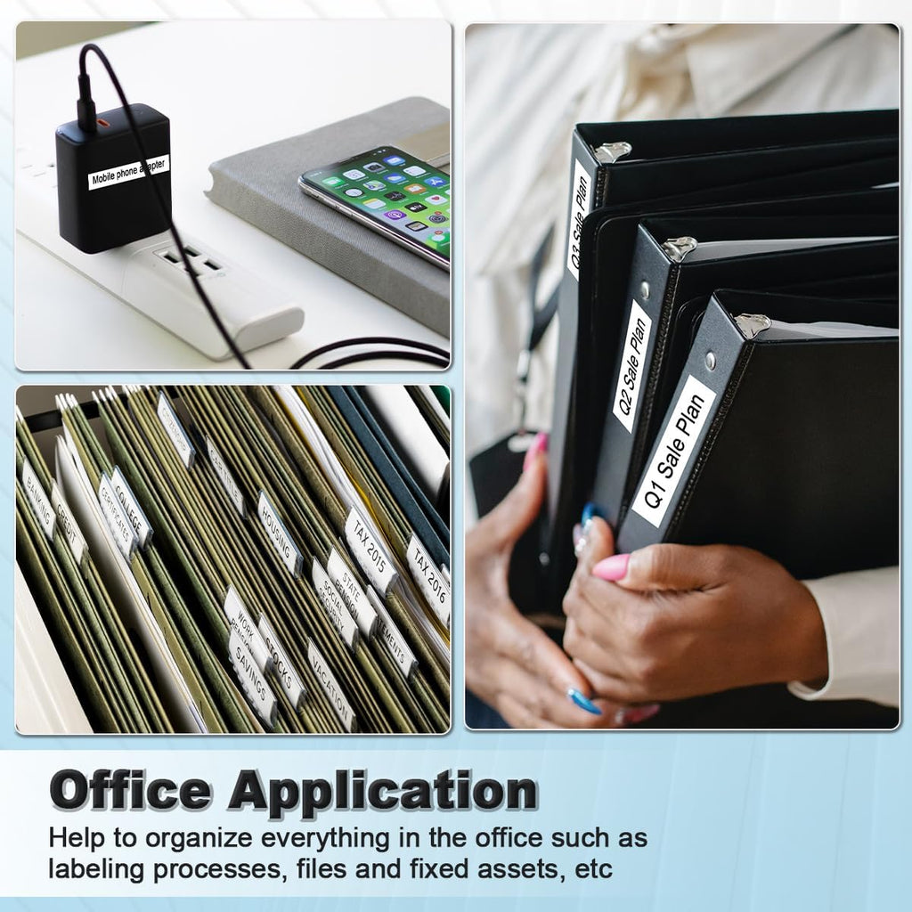 M-K231 Compatible Label Tape Replacement for Brother Ptouch M Tape M231 MK231 M-231 M-K231S 12Mm 0.47 Inch, for Brother Ptouch PT-M95 PT-85 PT-75 PT-65 Label Makers, Black on White, 6 Pack