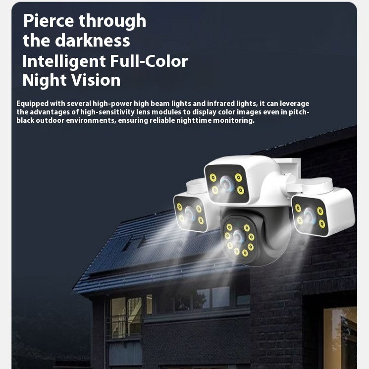 Outdoor Three-lens Wireless Surveillance Camera