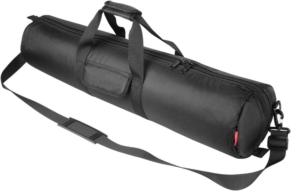 Tripod Case, 31.5X7 in Heavy Duty Tripod Bag with Shoulder Strap and Handle, All Sides Thick Padded Carrying Case with Two Zippered Pockets for Speaker Stand, Monopod - R08018 Black